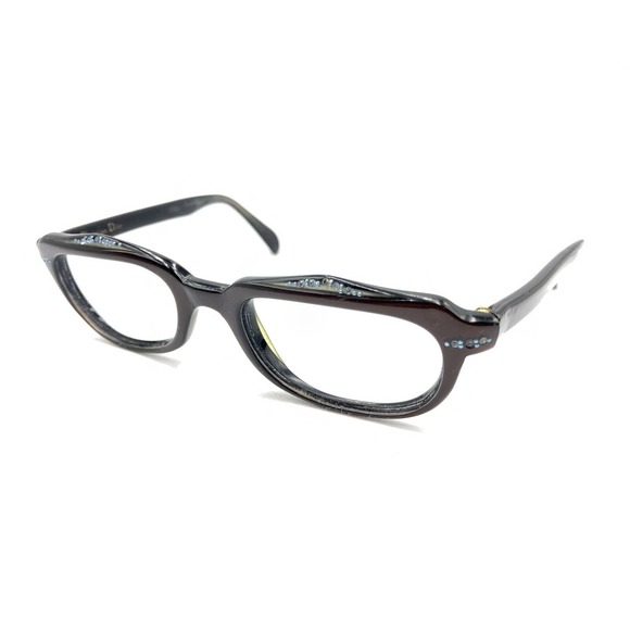 Christian Dior Brown Crystals Rectangle Eyeglasses Frames 48-20 Austria Designer - Picture 8 of 12